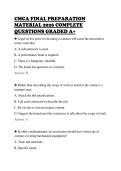 CMCA FINAL PREPARATION&NewLine;MATERIAL 2026 COMPLETE&NewLine;QUESTIONS GRADED A&plus;