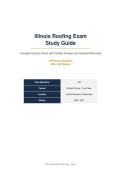 Illinois Roofing Exam Study Guide &vert; Complete Question Bank with Actual Exam-Style Questions&comma; Verified Correct Answers & Detailed Rationales &vert; Latest Update 2026&sol;2027 Edition