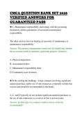 CMCA QUESTION BANK SET 2026&NewLine;VERIFIED ANSWERS FOR&NewLine;GUARANTEED PASS&NewLine;
