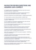 NAVIGATOR REVIEW QUESTIONS AND ANSWERS 100&percnt; CORRECT