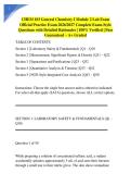  CHEM 103 General Chemistry I Module 2 Lab Exam Official Practice Exam 2026&sol;2027 Complete Exam-Style Questions with Detailed Rationales &vert; 100&percnt; Verified &vert; Pass Guaranteed &ndash; A&plus; Graded