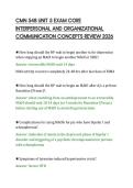 CMN 548 UNIT 5 EXAM CORE&NewLine;INTERPERSONAL AND ORGANIZATIONAL&NewLine;COMMUNICATION CONCEPTS REVIEW 2026&NewLine;