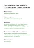 CMN 568 ACTUAL EXAM SCRIPT 2026&NewLine;QUESTIONS WITH SOLUTIONS GRADED A&plus;