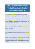 Blue Card Exam Latest Update Verified Questions & Detailed Explanations Graded A&plus;