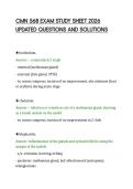 CMN 568 EXAM STUDY SHEET 2026&NewLine;UPDATED QUESTIONS AND SOLUTIONS&NewLine;