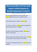 Rhode Island Blue Card Test Latest Update Verified Questions & Detailed Explanations Graded A&plus;
