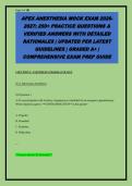 APEX ANESTHESIA MOCK EXAM 2026&NewLine;2027&colon; 250&plus; PRACTICE QUESTIONS & &NewLine;VERIFIED ANSWERS WITH DETAILED &NewLine;RATIONALES &vert; UPDATED PER LATEST &NewLine;GUIDELINES &vert; GRADED A&plus; &vert; &NewLine;COMPREHENSIVE EXAM PREP GUIDE 