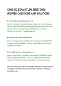 CMN 572 EXAM STUDY SHEET 2026&NewLine;UPDATED QUESTIONS AND SOLUTIONS&NewLine;