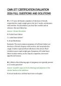 CMN 577 CERTIFICATION EVALUATION&NewLine;2026 FULL QUESTIONS AND SOLUTIONS
