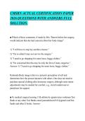 CMSRN ACTUAL CERTIFICATION PAPER&NewLine;2026 QUESTIONS WITH ANSWERS FULL&NewLine;SOLUTION&period;&NewLine;