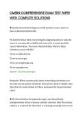 CMSRN COMPREHENSIVE EXAM TEST PAPER&NewLine;WITH COMPLETE SOLUTIONS&NewLine;