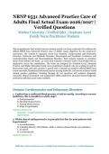 NRNP 6531 Advanced Practice Care of Adults Final Actual Exam &ndash; Walden University &ndash; 2026&sol;2027 Academic Year &ndash; Verified Questions and Answers