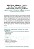 NRNP 6541 Advanced Practice Nursing Final Actual Exam &ndash; Walden University &ndash; 2026&sol;2027 Academic Year &ndash; Verified Questions and Answers