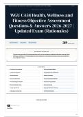 WGU C458 Health&comma; Wellness and Fitness Objective Assessment Questions & Answers 2026-2027 Updated Exam &lpar;Rationales&rpar;