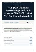 WGU D659 Objective Assessment Questions & Answers 2026-2027 Latest Verified Exam &lpar;Rationales&rpar;