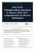 WGU D236 Pathophysiology Questions & Answers 2026-2027 Comprehensive OA Review &lpar;Rationales&rpar;
