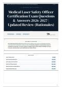 Medical Laser Safety Officer Certification Exam Questions & Answers 2026-2027 Updated Review &lpar;Rationales&rpar;