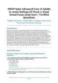 NRNP 6560 Advanced Care of Adults in Acute Settings III Week 11 Final Actual Exam &ndash; Walden University &ndash; 2026&sol;2027 Academic Year &ndash; Verified Questions and Answers