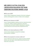 MED SURGE GI ACTUAL EXAM 2026 CERTIFICATION EVALUATION TEST PAPER QUESTIONS SOLUTIONS GRADED A PLUS&period;pdf&NewLine;&NewLine;