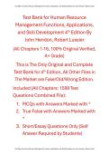 Test Bank for Human Resource Management Functions&comma; Applications&comma;&NewLine;and Skill Development 4th Edition By John Hendon&comma; Robert Lussier