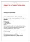 NURSING ADN 621 &ndash; EXAM QUESTIONS UPDATED ACTUAL &NewLine;EXAM LATEST 2026 &ndash; 2027  VERSION SOLVED QUESTIONS & &NewLine;ANSWERS