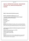 NURS 110 &ndash; MIDTERM STUDY GUIDE EXAM -  2026 QUESTIONS &NewLine;LATEST 2026 &ndash; 2027  VERSION SOLVED QUESTIONS & &NewLine;ANSWERS