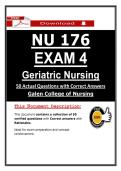 NU 176 Exam 4 Geriatric Nursing Galen College &ndash; &lpar;2026&rpar; Actual Questions & Answers &lpar;Guarantee Pass&rpar;