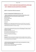 NURS 110 - STUDY GUIDE EXAM 2026 QUESTIONS LATEST 2026 &ndash; 2027  VERSION SOLVED QUESTIONS & ANSWER