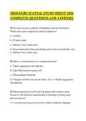 MED1 ACTUAL TEST&NewLine;FULL QUESTIONS AND CORRECT ANSWERS&NewLine;EXAMPREP STUDY SHEET&NewLine;