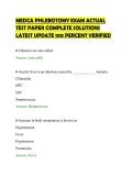 MEDCA PHLEBOTOMY EXAM ACTUAL TEST PAPER COMPLETE SOLUTIONS LATEST UPDATE 100 PERCENT VERIFIED&period;pdf&NewLine;&NewLine;