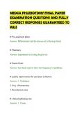 MEDCA PHLEBOTOMY FINAL PAPER EXAMINATION QUESTIONS AND FULLY CORRECT RESPONSES GUARANTEED TO PASS&period;pdf&NewLine;&NewLine;