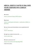 MEDICAL GENETICS CHAPTER 20 FINAL PAPER SOLVED QUESTIONS WITH COMPLETE ANSWERS&period;pdf&NewLine;&NewLine;