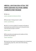 MEDICAL LAW EXAM 2026 ACTUAL TEST PAPER QUESTIONS SOLUTIONS VERIFIED COMPLETE STUDY PACKAGE&period;pdf&NewLine;&NewLine;