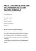 MEDICAL LAW EXAM 2026 CERTIFICATION EVALUATION TEST PAPER QUESTIONS SOLUTIONS GRADED A PLUS&period;pdf&NewLine;&NewLine;