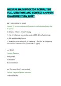 MEDICAL MATH PROCTOR ACTUAL TEST FULL QUESTIONS AND CORRECT ANSWERS EXAMPREP STUDY SHEET-compressed&period;pdf&NewLine;&NewLine;