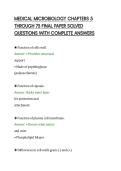 MEDICAL MICROBIOLOGY CHAPTERS 5 THROUGH 75 FINAL PAPER SOLVED QUESTIONS WITH COMPLETE ANSWERS&period;pdf&NewLine;&NewLine;