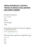 MEDICAL MICROBIOLOGY CHAPTERS 5 THROUGH 75 UPDATED ACTUAL QUESTIONS AND CORRECT ANSWERS&period;pdf&NewLine;&NewLine;
