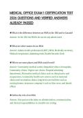 MEDICAL OFFICE EXAM 1 CERTIFICATION TEST 2026 QUESTIONS AND VERIFIED ANSWERS ALREADY PASSED&period;pdf&NewLine;&NewLine;