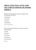 MEDICAL OFFICE EXAM 2 ACTUAL SCRIPT 2026 COMPLETE QUESTIONS AND ANSWERS GRADED A&period;pdf&NewLine;&NewLine;
