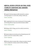 MEDICAL REVIEW OFFICER 400 FINAL PAPER COMPLETE QUESTIONS AND ANSWERS VERIFIED PREPARATION&period;pdf&NewLine;&NewLine;