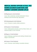 MEDICAL REVIEW OFFICER ACTUAL TEST PAPER ACCURATE QUESTIONS AND CORRECT ANSWERS GRADED APLUS&period;pdf&NewLine;&NewLine;