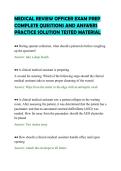MEDICAL REVIEW OFFICER EXAM PREP COMPLETE QUESTIONS AND ANSWERS PRACTICE SOLUTION TESTED MATERIAL&period;pdf&NewLine;&NewLine;