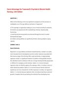 Davis Advantage for Townsend's Psychiatric Mental Health&NewLine;Nursing&comma; 11th Edition&period;2026&sol;2027 FREQUENTLY TESTED Q&A FROM PAST PAPERS &ndash; MOST EXPECTED QUESTIONS FOR THE EXAM &ndash; MUST KNOW BEFORE THE EXAM&period;&NewLine;