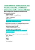 Georgia Refrigerant Handling Inspector Exam &lpar;2026&rpar; &ndash; Practice Questions&comma; Verified Answers&comma; and Rationales