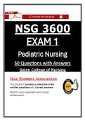 NSG 3600 Exam 1 Pediatric Nursing Galen College &ndash; &lpar;2026&rpar; Actual Questions & Answers &lpar;Guarantee Pass&rpar;