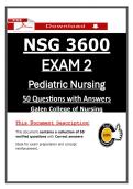 NSG 3600 Exam 2 Pediatric Nursing Galen College &ndash; &lpar;2026&rpar; Actual Questions & Answers &lpar;Guarantee Pass&rpar;