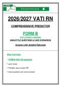VATI RN&NewLine;COMPREHENSIVE PREDICTOR&NewLine;FORM B&NewLine;WITH CORRECT ANSWERS&NewLine;&lpar;NGN-STYLE QUESTIONS & CASE SCENARIOS&rpar;&NewLine;Answers with detailed Rationale