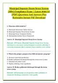 Municipal Separate Storm Sewer System &NewLine;&lpar;MS4&rpar; Compliance Exam &vert; Latest 2026&sol;27 &NewLine;&lpar;PDF&rpar; Questions And Answers Plus &NewLine;Rationales Instant Pdf Download