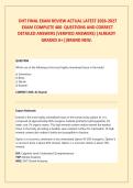 DHT FINAL EXAM REVIEW ACTUAL LATEST EXAM COMPLETE 400 QUESTIONS AND CORRECT DETAILED ANSWERS &lpar;VERIFIED ANSWERS&rpar;&period;2026&sol;2027 FREQUENTLY TESTED Q&A FROM PAST PAPERS &ndash; MOST EXPECTED QUESTIONS FOR THE EXAM &ndash; MUST KNOW BEFORE THE EXAM&period;&NewLine;
