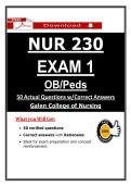 NUR 230 Exam 1 OB&sol;Peds Galen College &ndash; &lpar;2026&rpar; Actual Questions & Answers &lpar;Guarantee Pass&rpar;